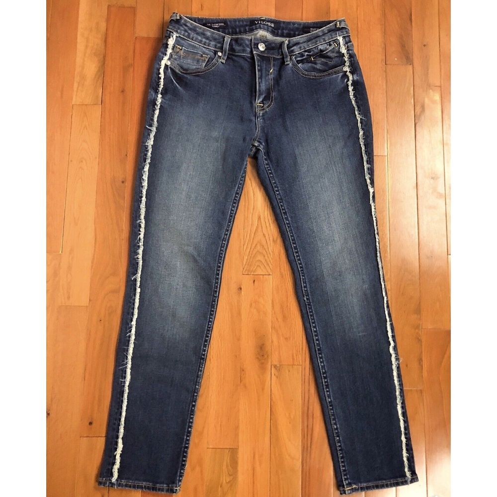 Vigoss Women's Jeans Size 27waist/‎ 25The Thompson Tomboy faded Stretch Blue